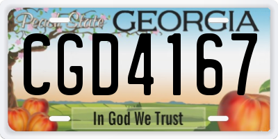 GA license plate CGD4167