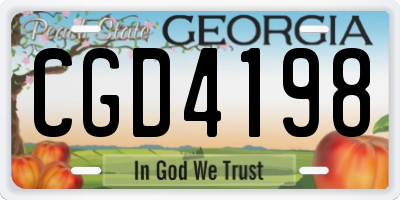 GA license plate CGD4198
