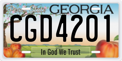 GA license plate CGD4201