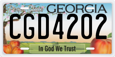 GA license plate CGD4202