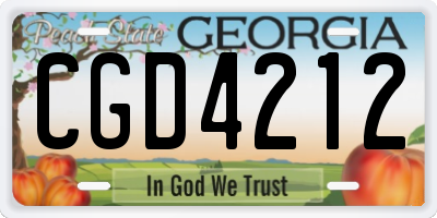 GA license plate CGD4212