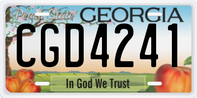 GA license plate CGD4241
