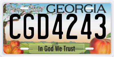GA license plate CGD4243