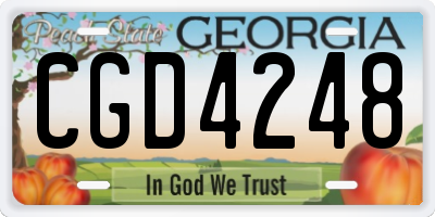 GA license plate CGD4248