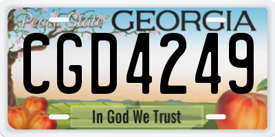 GA license plate CGD4249