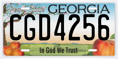 GA license plate CGD4256