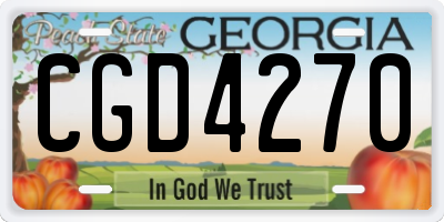 GA license plate CGD4270