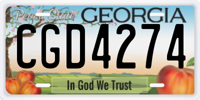 GA license plate CGD4274