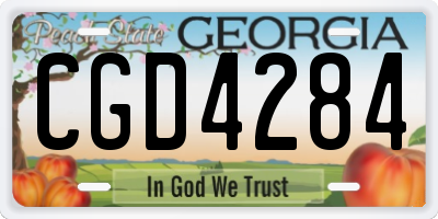 GA license plate CGD4284