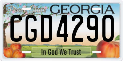 GA license plate CGD4290