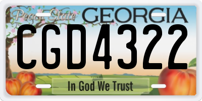 GA license plate CGD4322