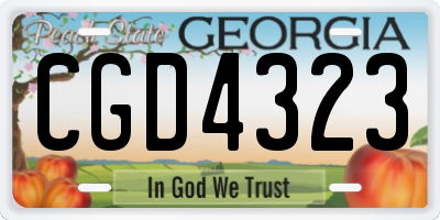GA license plate CGD4323