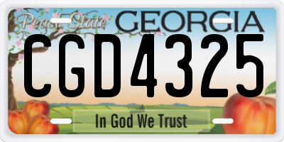 GA license plate CGD4325