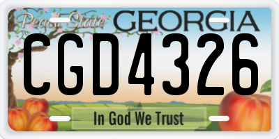 GA license plate CGD4326