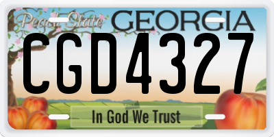 GA license plate CGD4327