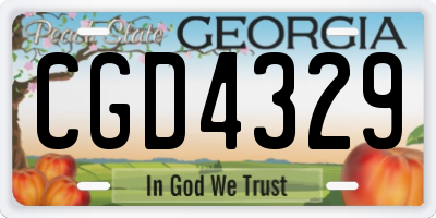 GA license plate CGD4329