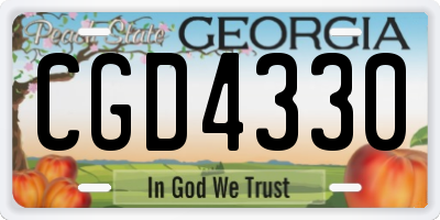 GA license plate CGD4330
