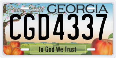 GA license plate CGD4337