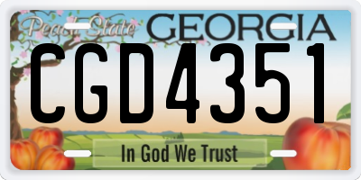 GA license plate CGD4351