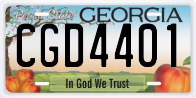 GA license plate CGD4401