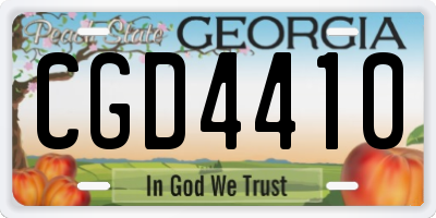GA license plate CGD4410