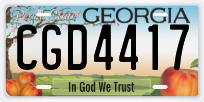 GA license plate CGD4417