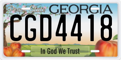 GA license plate CGD4418