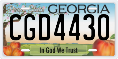 GA license plate CGD4430