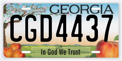 GA license plate CGD4437