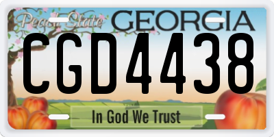 GA license plate CGD4438