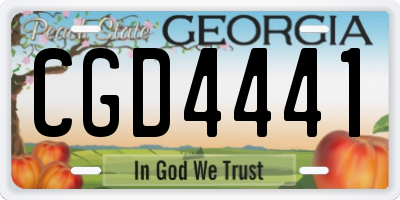 GA license plate CGD4441