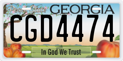 GA license plate CGD4474