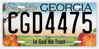 GA license plate CGD4475