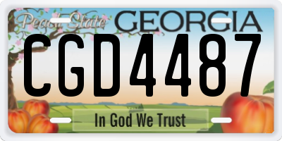 GA license plate CGD4487