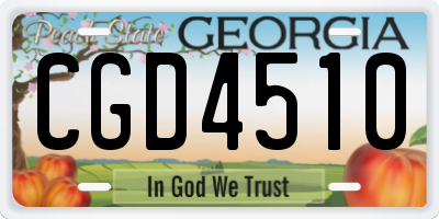 GA license plate CGD4510
