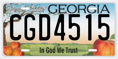 GA license plate CGD4515