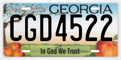 GA license plate CGD4522