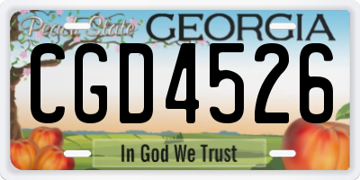 GA license plate CGD4526