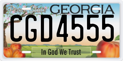 GA license plate CGD4555