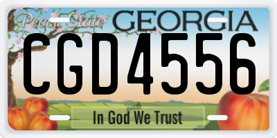 GA license plate CGD4556