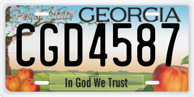 GA license plate CGD4587