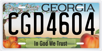GA license plate CGD4604