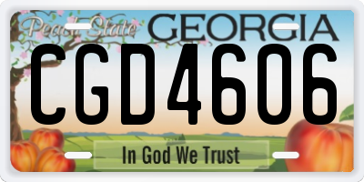 GA license plate CGD4606
