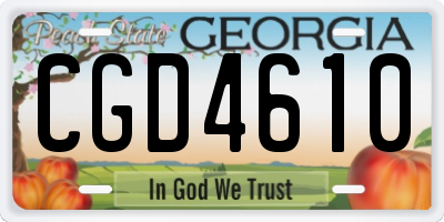GA license plate CGD4610