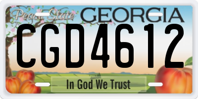 GA license plate CGD4612
