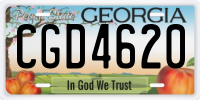 GA license plate CGD4620