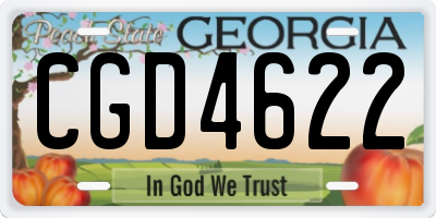 GA license plate CGD4622