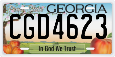 GA license plate CGD4623