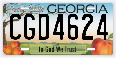 GA license plate CGD4624