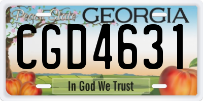GA license plate CGD4631
